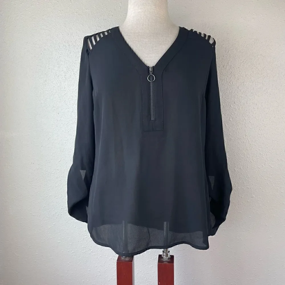 Candies Sheer Black Top Size M EUC